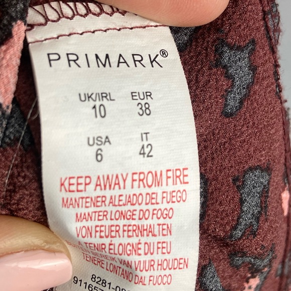 Dress Leopard Print Primark Burgundy & Pink Size 6 - Picture 7 of 8